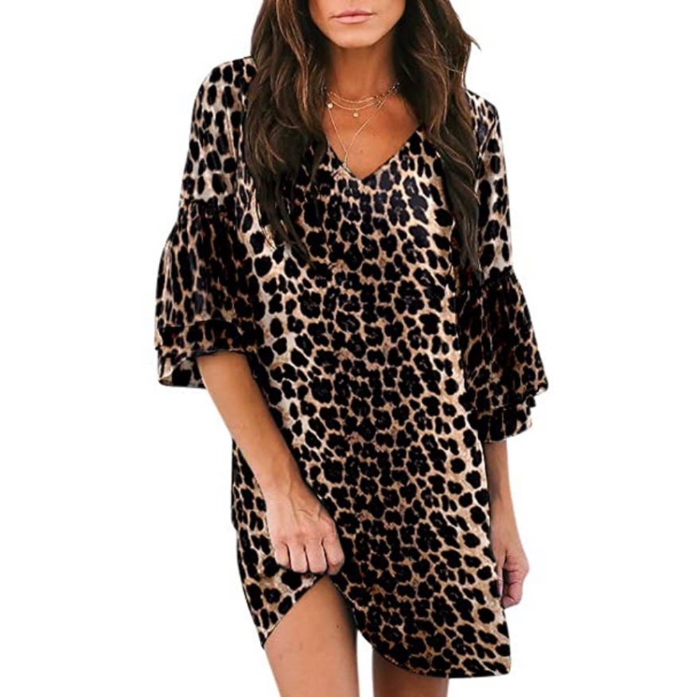 Animal print mini dress